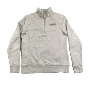 Vineyard Vines Girls Youth 1/4 Zip Preppy Casual Gray Pullover Top Size XS